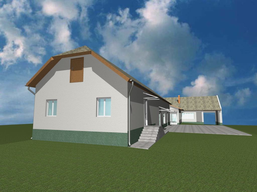 L alakú ház bővítése
